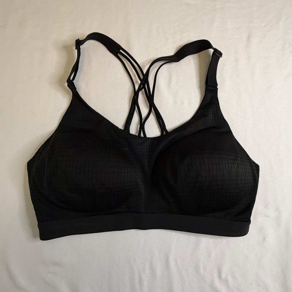 Victoria Sport by Victoria's Secret Black Strappy Mesh Sports Bra 34D